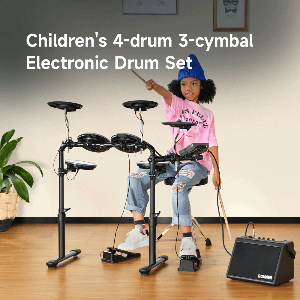 Donner DED-70 E-Drum Kit – Anfänger Schlagzeug Set mit Mesh Pads & USB-MIDI