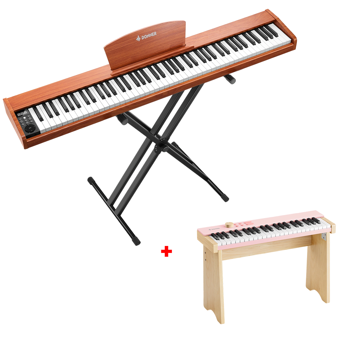 Donner DEP-1S Family-Freude Set: Digitalpiano 88 Tasten + KIDO Kinderkeyboard