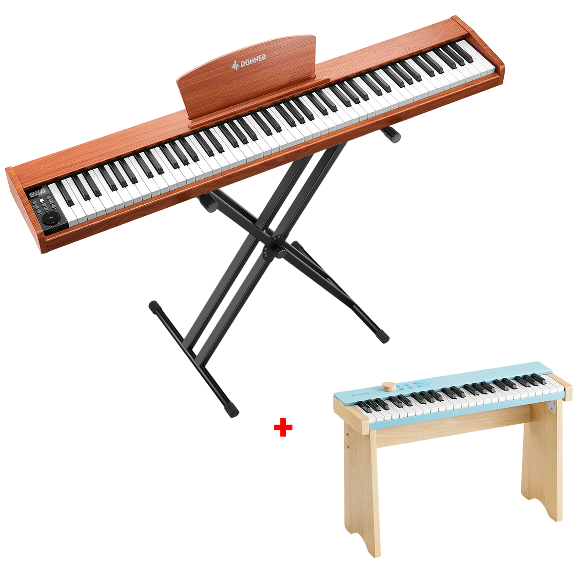 Donner DEP-1S Family-Freude Set: Digitalpiano 88 Tasten + KIDO Kinderkeyboard