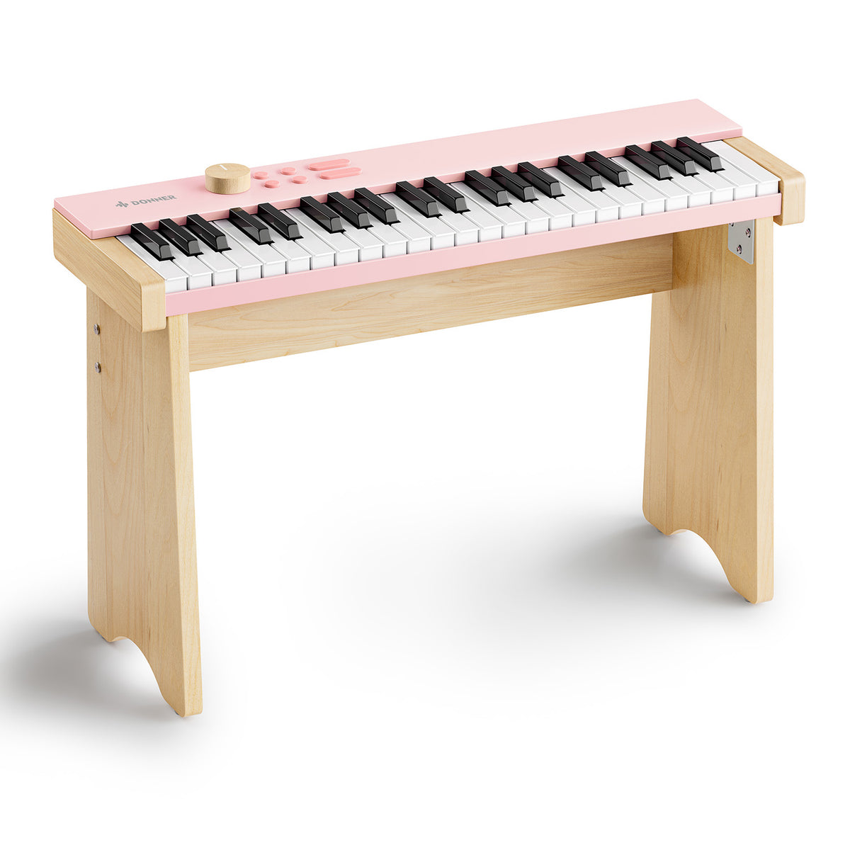 Donner DEP-1S Family-Freude Set: Digitalpiano 88 Tasten + KIDO Kinderkeyboard-Naturholzfarbe【Neue Version】+ 44 Tasten und Ständer Hellrosa##