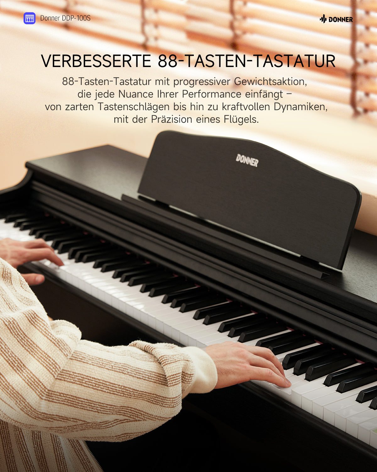 Donner DDP-100S Progressive Hammer-Mechanik Digital Piano