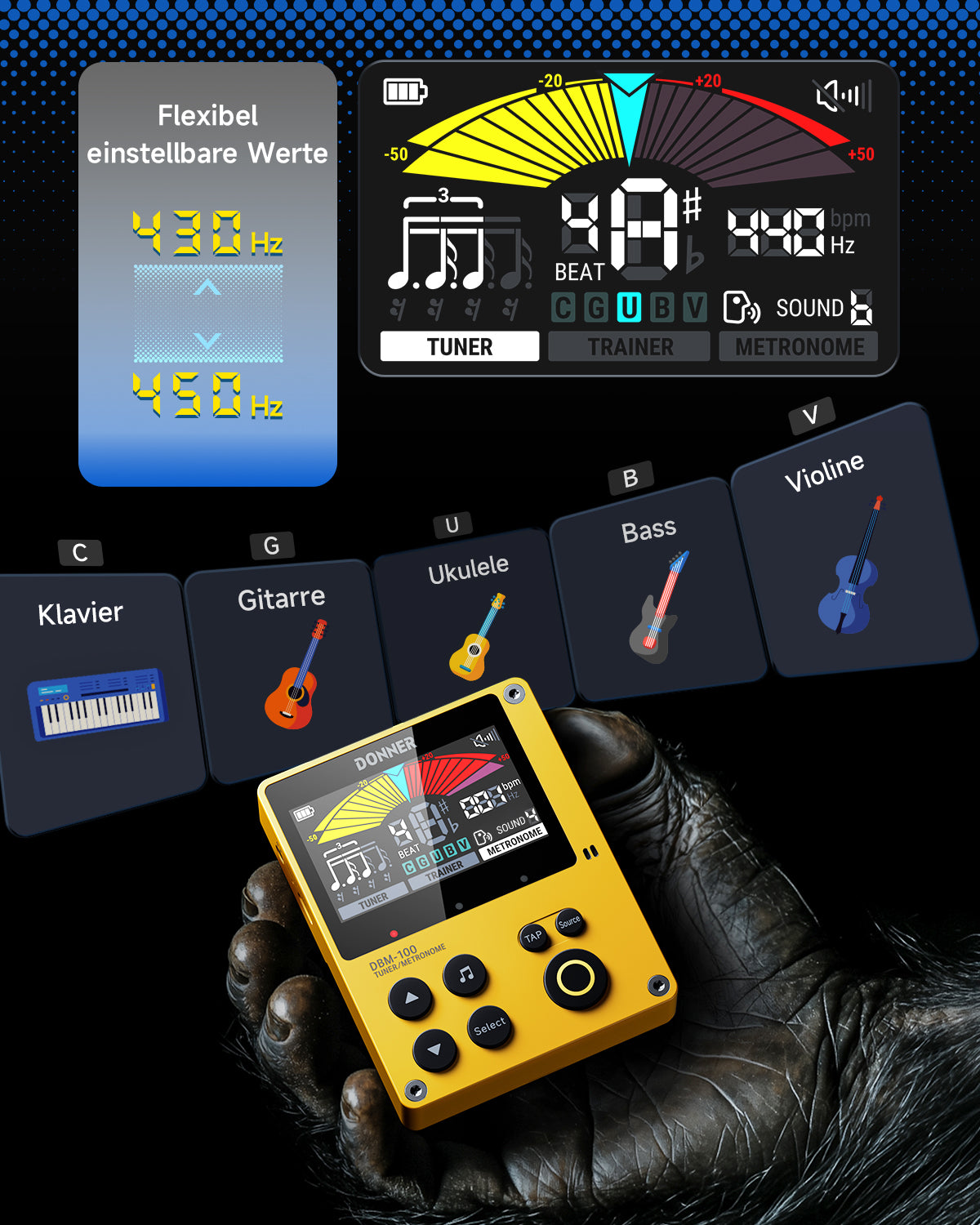 Donner DBM-100 Metronom-Gelb