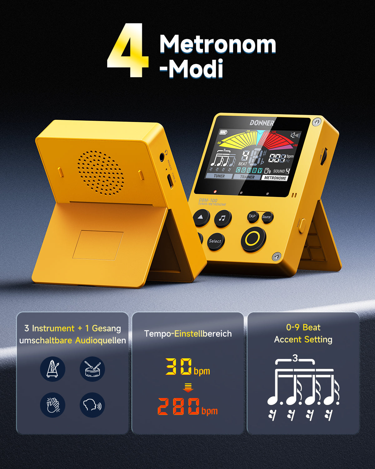 Donner DBM-100 Metronom-Gelb
