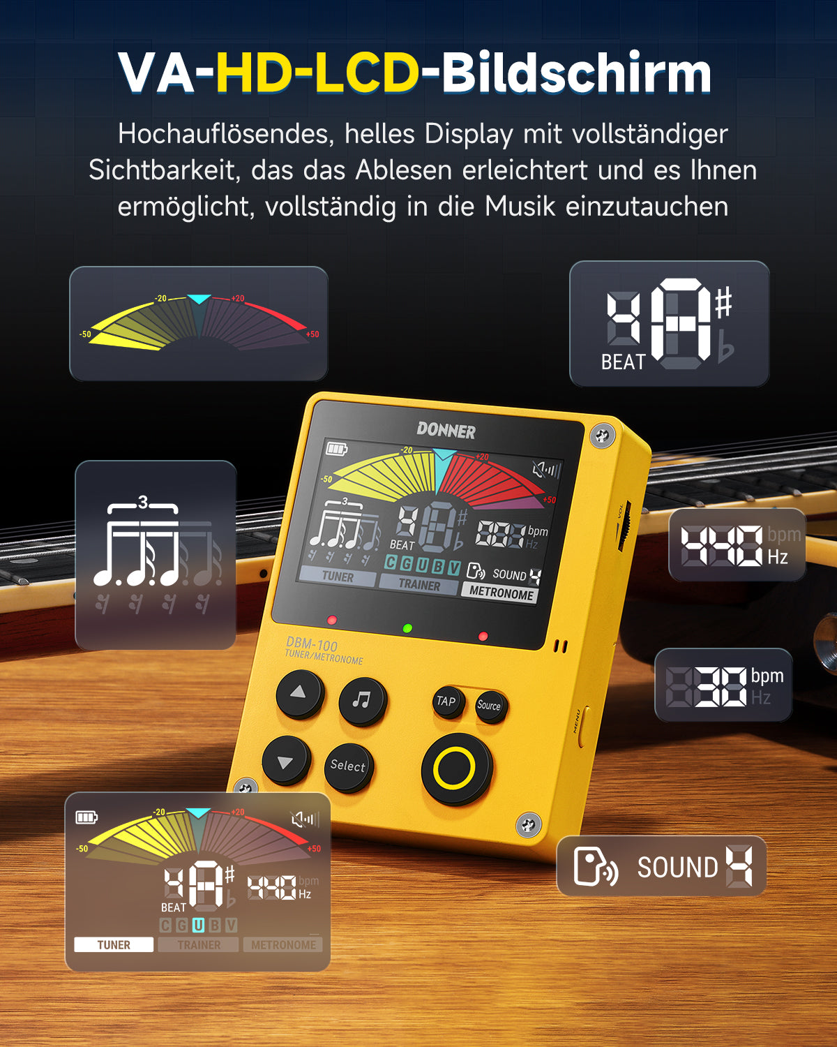 Donner DBM-100 Metronom-Gelb