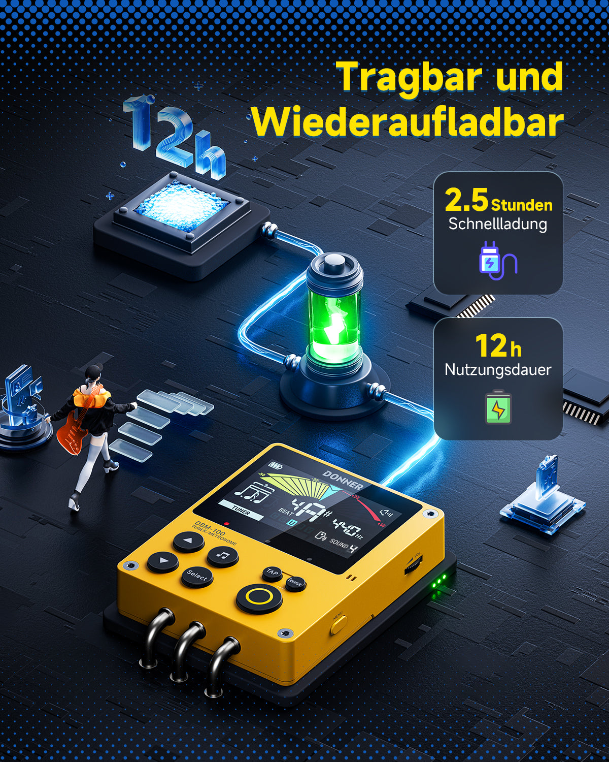 Donner DBM-100 Metronom-Gelb
