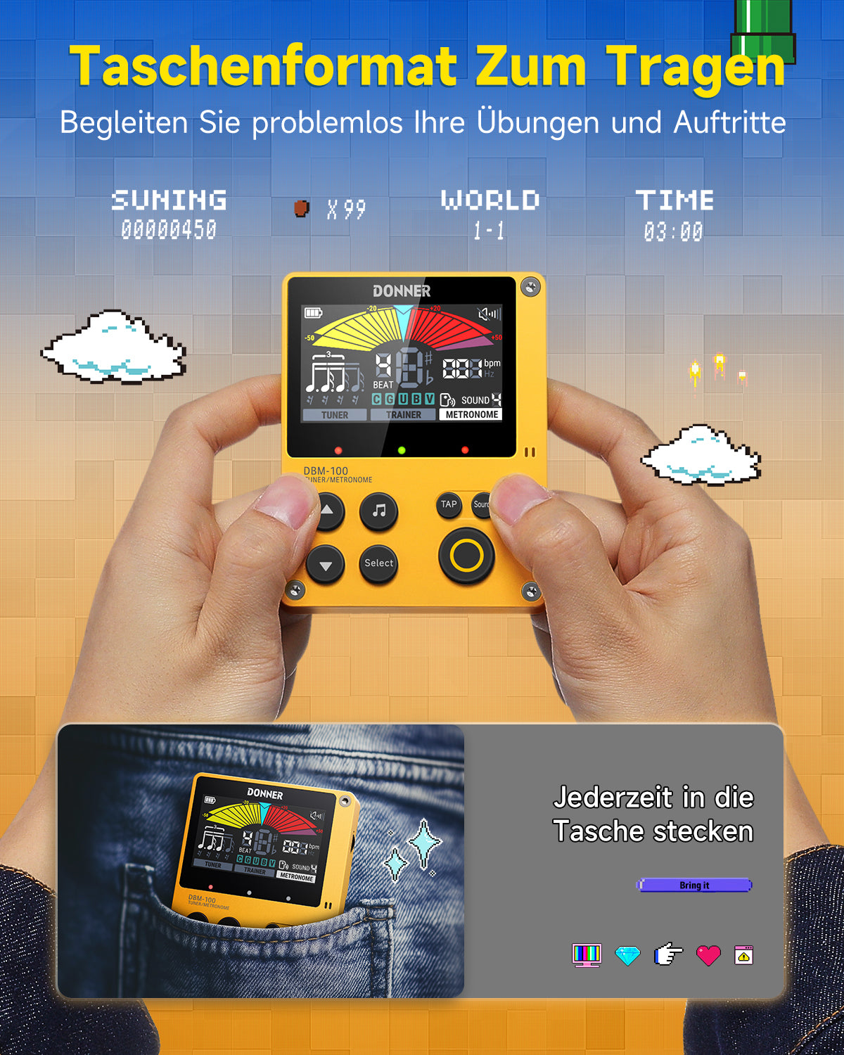 Donner DBM-100 Metronom-Gelb