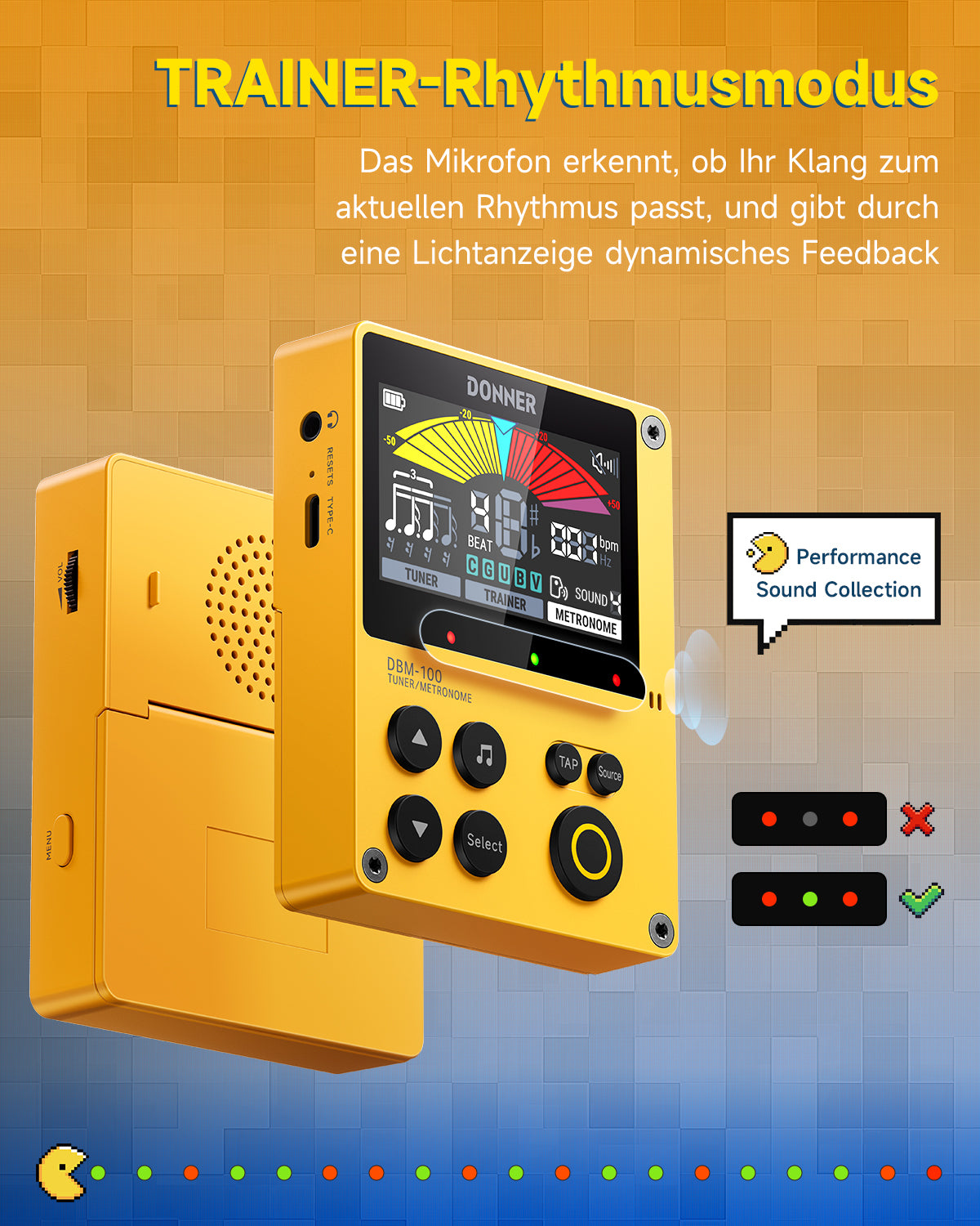 Donner DBM-100 Metronom-Gelb