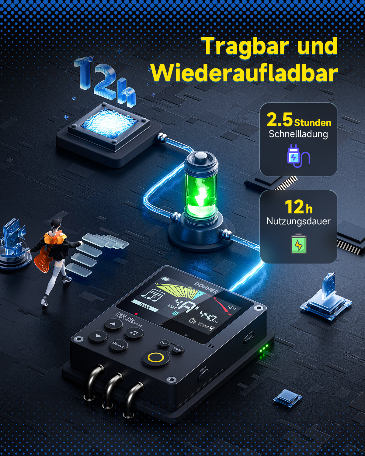 Donner DBM-100 Metronom-Schwarz