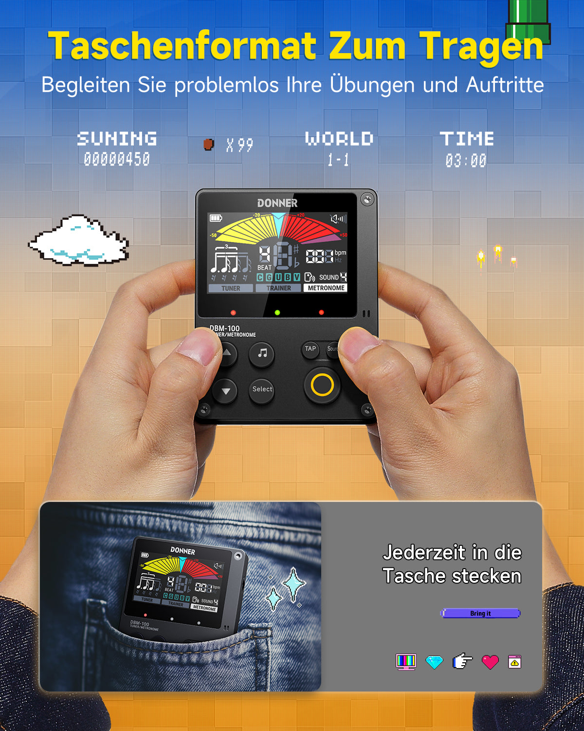 Donner DBM-100 Metronom-Schwarz