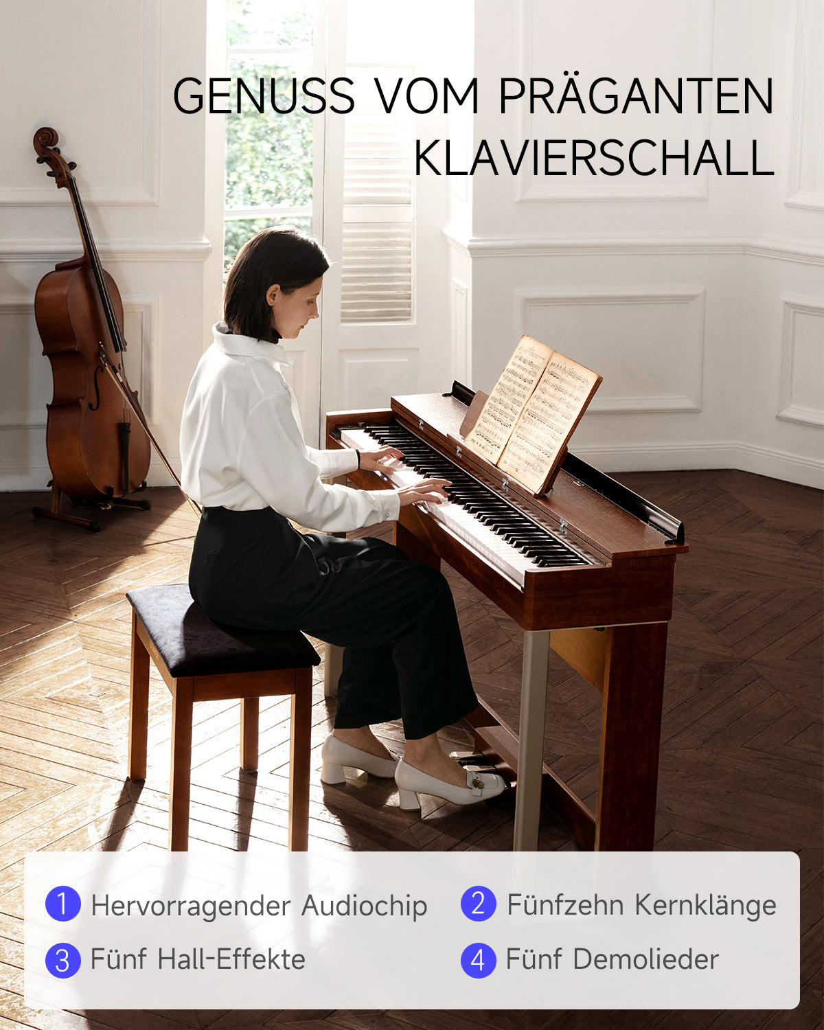 Donner DDP-200 Graded Hammer Action Holz Digital Piano-DDP-200 MK2【Klang-Upgrade】##