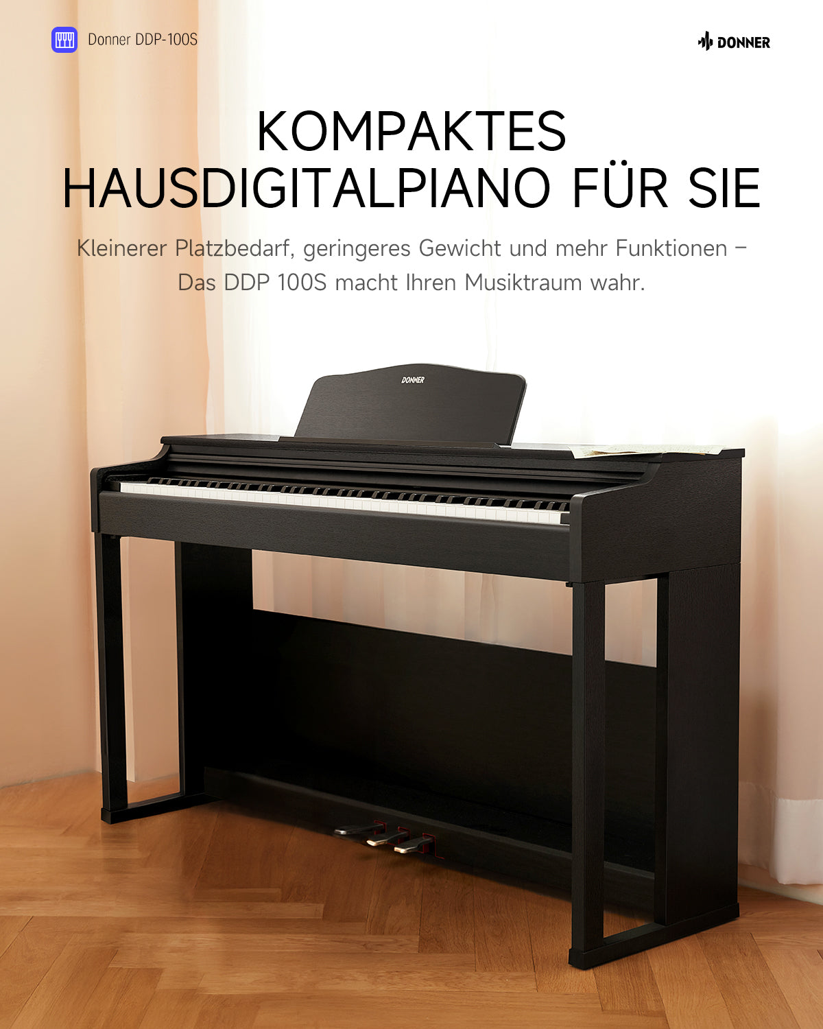 Donner DDP-100S Progressive Hammer-Mechanik Digital Piano