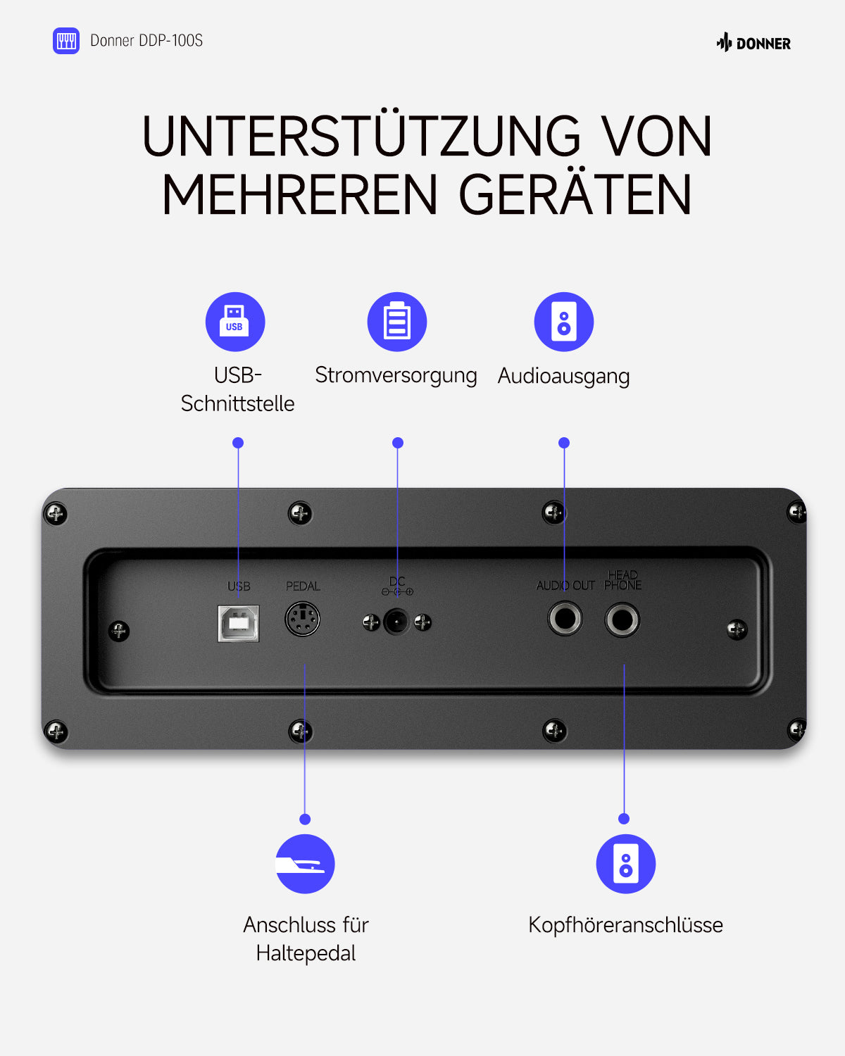 Donner DDP-100S Progressive Hammer-Mechanik Digital Piano