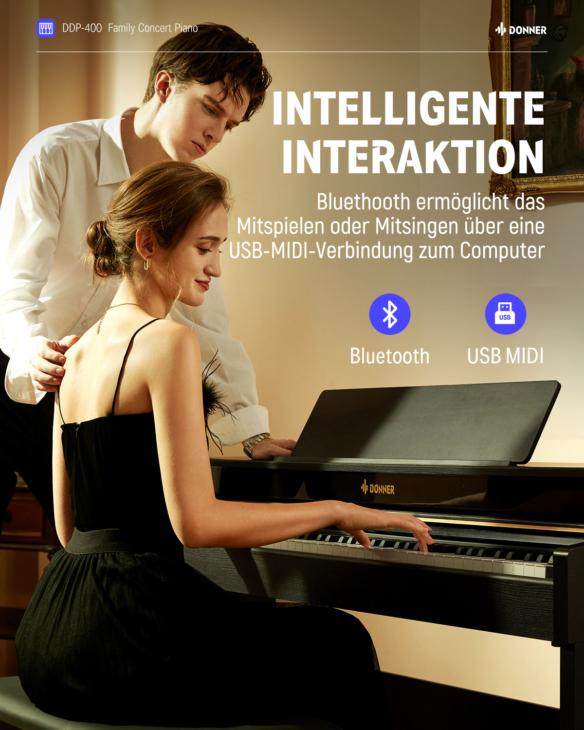 Donner DDP-400 Premium Upright Digital Piano