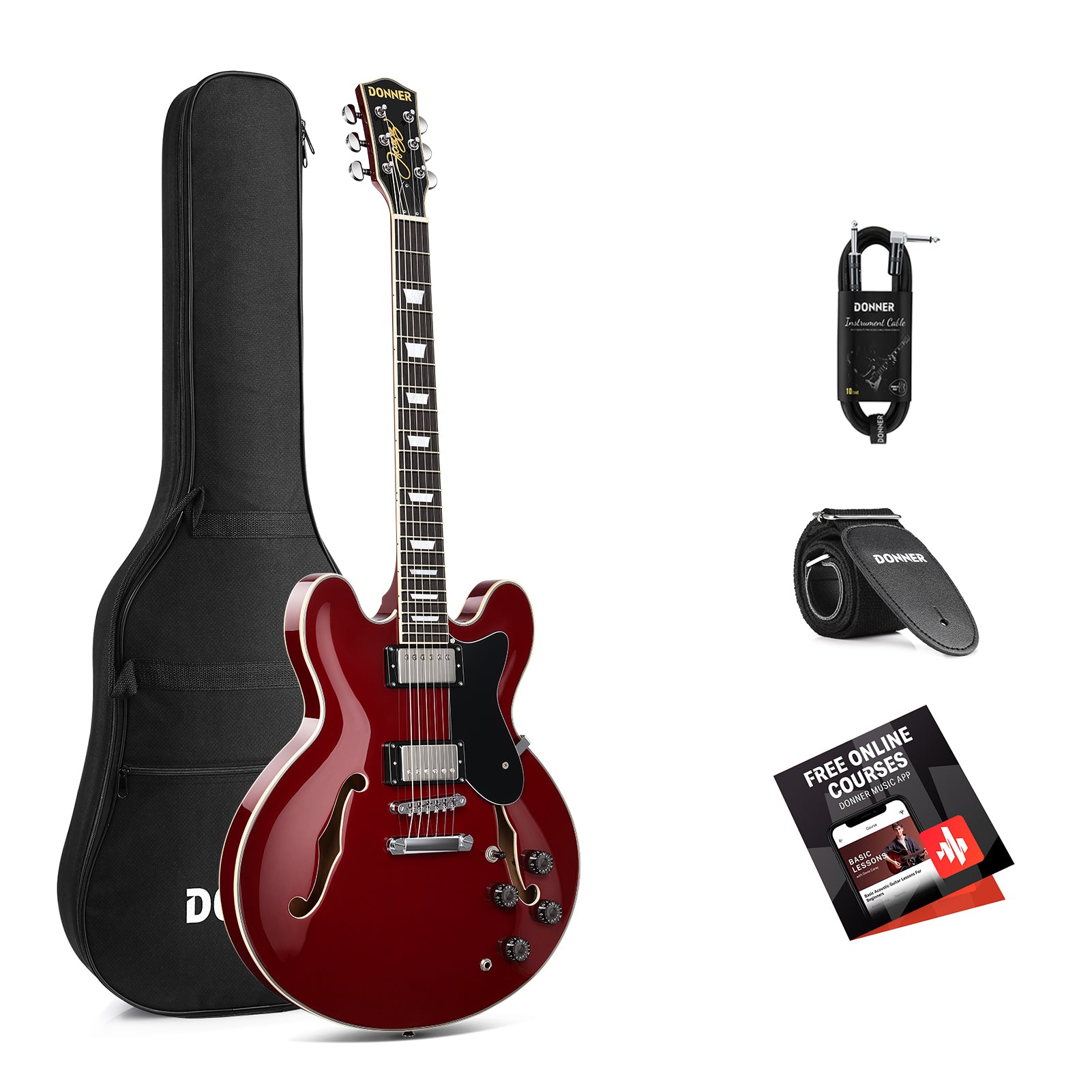 Donner DJP-1000 Jazz E-Gitarre-DJP-1000R##