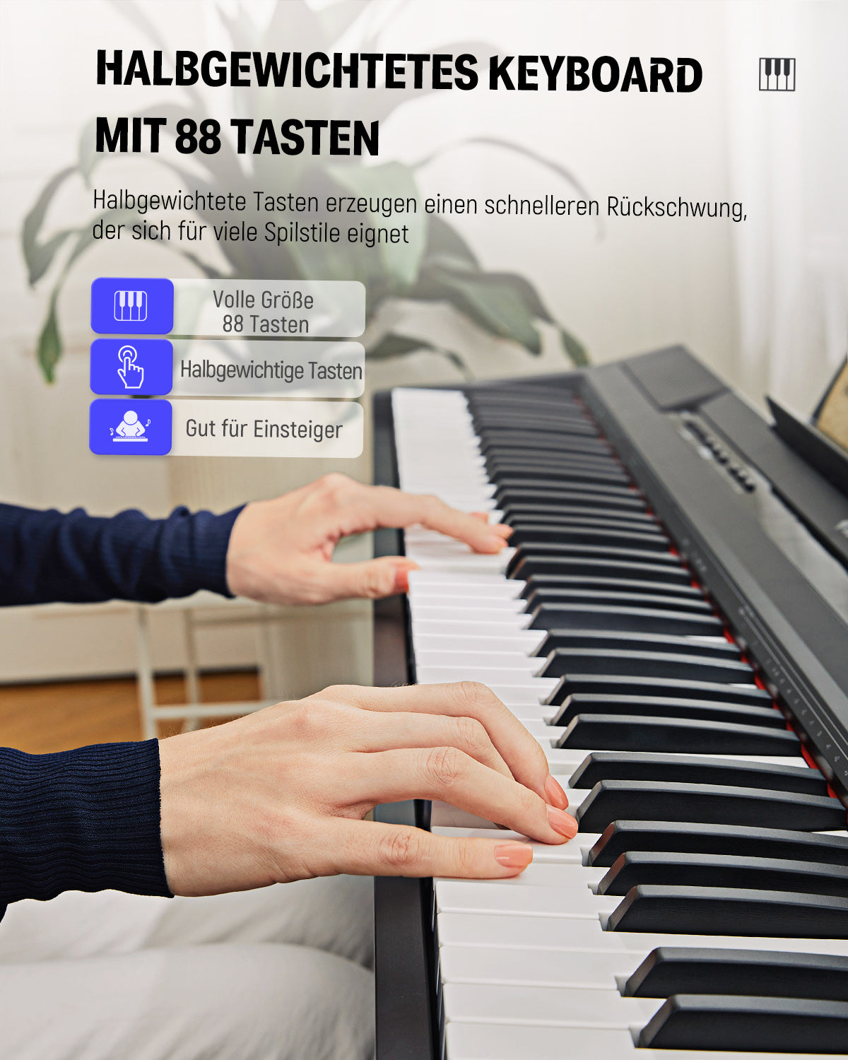Donner DEP-10 Digital Piano Keyboard 88 Tasten Halbgewichteten