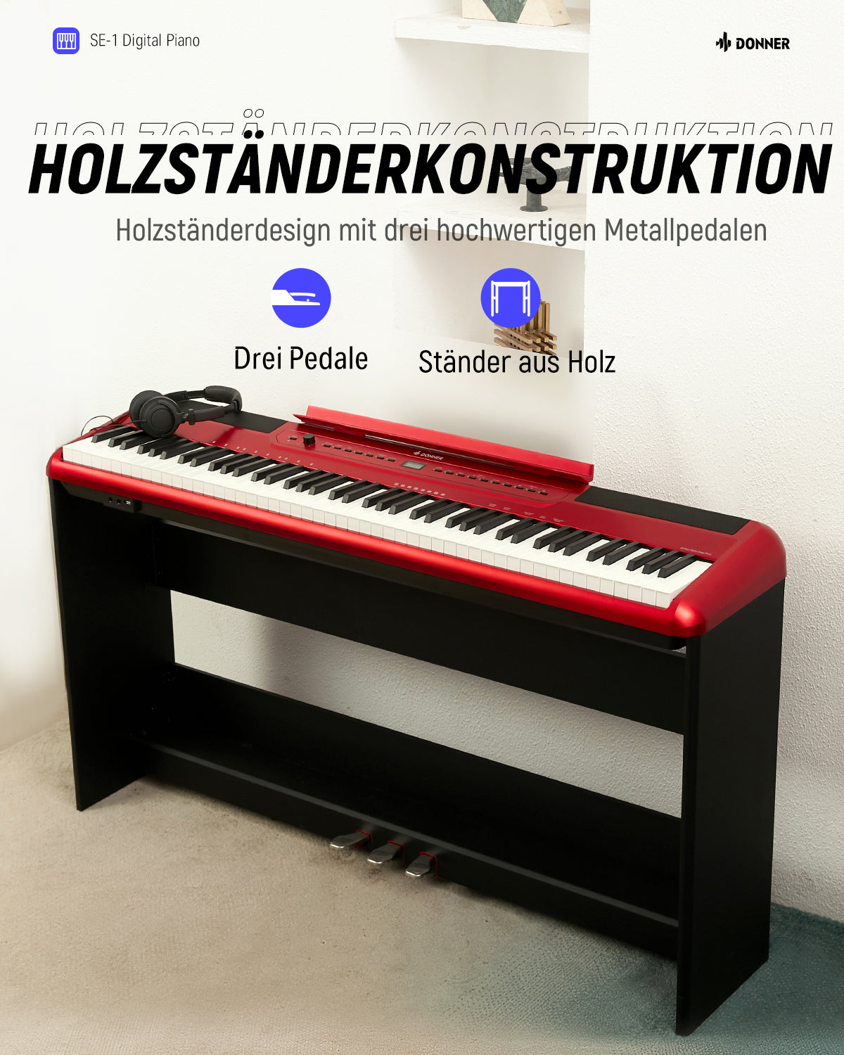 Donner SE-1 Digitalpiano mit 88 Tasten in voller Gewichtung