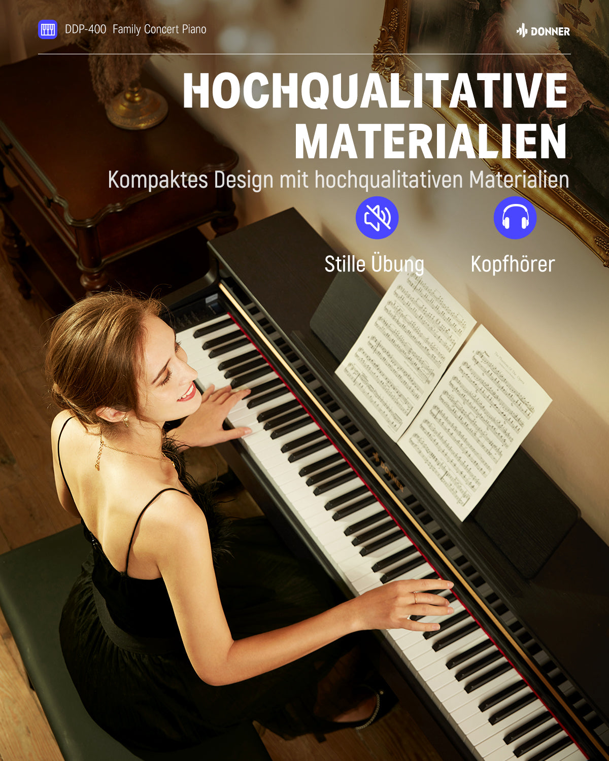 Donner DDP-400 Premium Upright Digital Piano