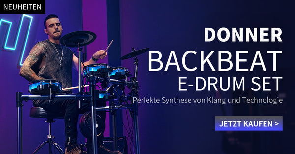 Intelligente E-Drums sind stark im Kommen: Donner präsentiert das komplette E-Drum-Set BackBeat
