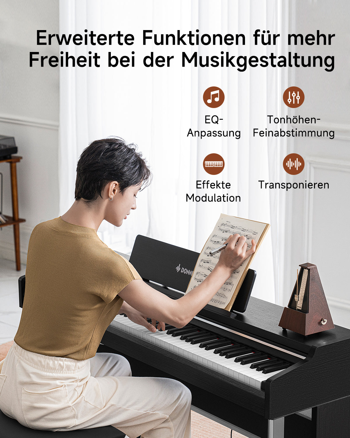 Donner DDP-200 PRO Digital Piano mit Touchscreen-Schwarz##