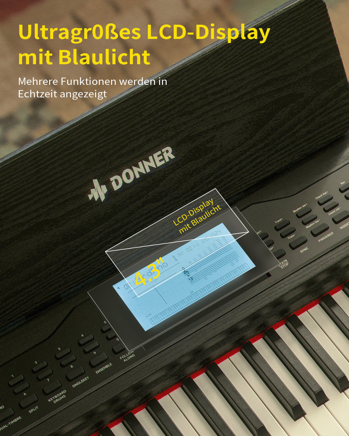 Donner DDP-95 Gewichtete Tastatur Digital Piano-Schwarz##