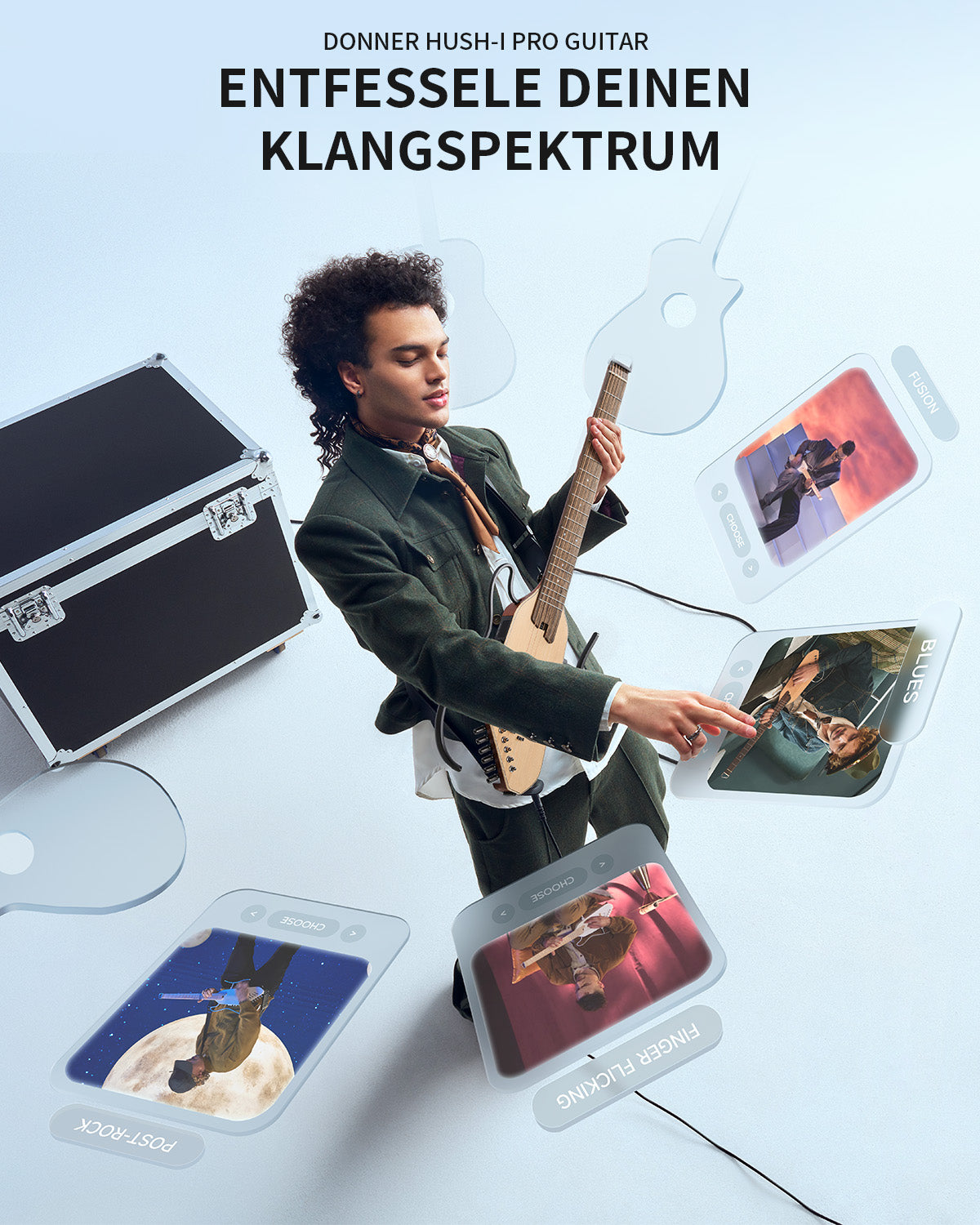 Donner HUSH™ I PRO Reisegitarre-Natürlich##