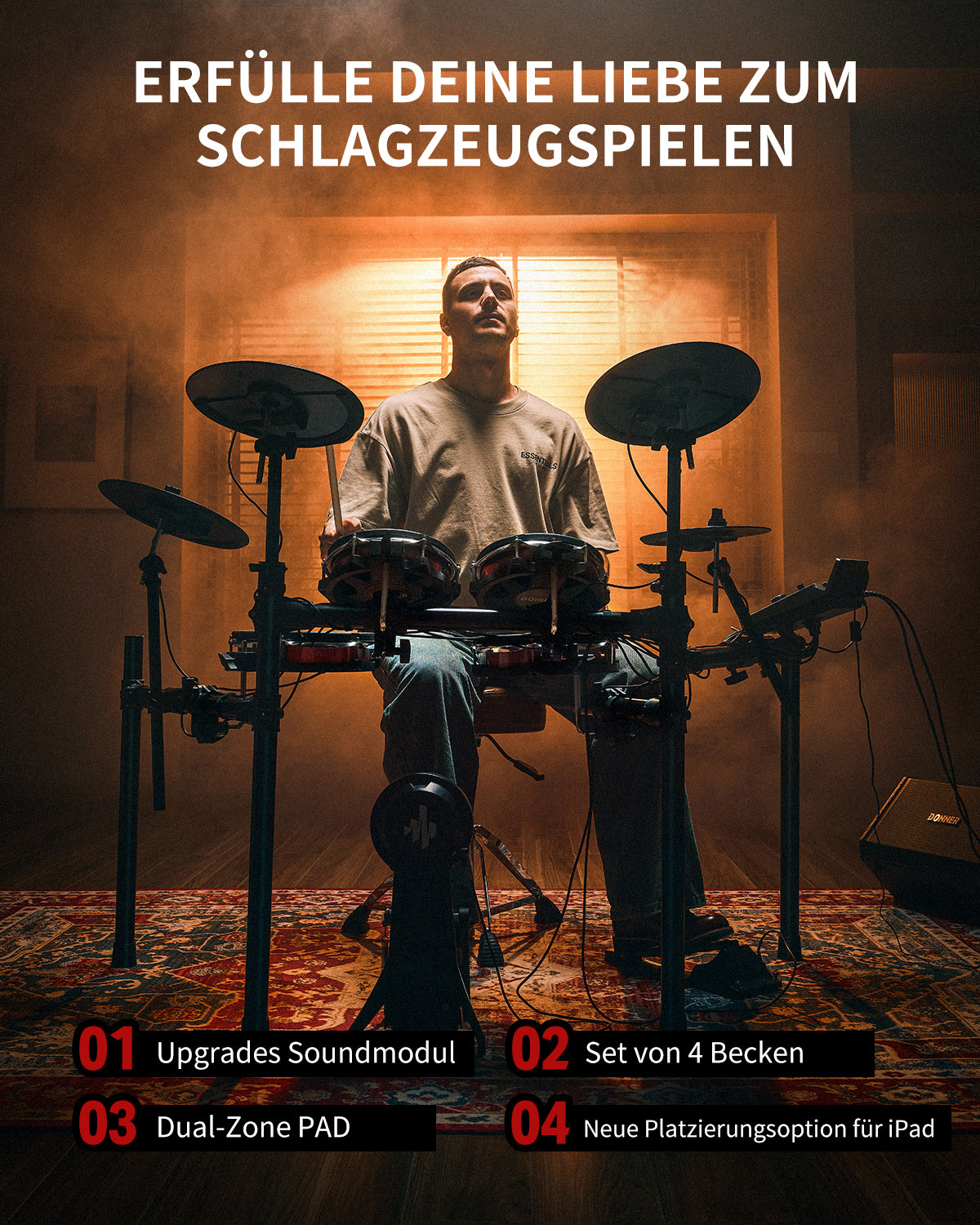 Donner DED-300X Elektronisches Schlagzeug