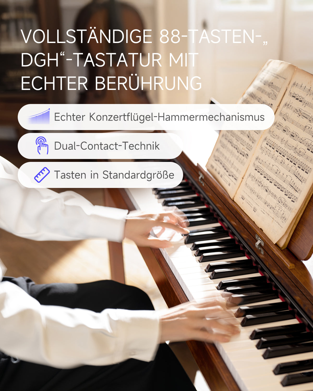 Donner DDP-200 Graded Hammer Action Holz Digital Piano-DDP-200 MK2 Piano##
