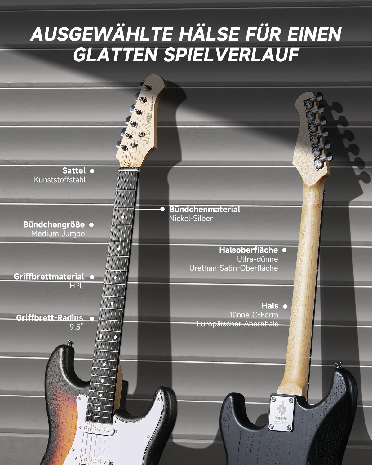 Donner DST-80 39 Zoll mattiertes ST-E-Gitarren-Kit mit Verstärker
