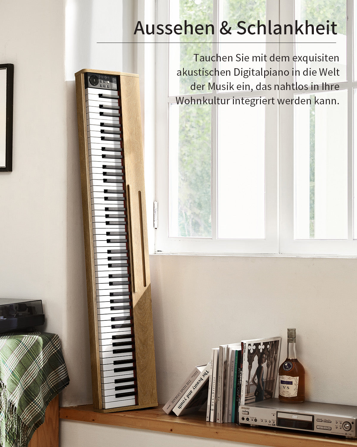 Donner DEP-1S Tastatur im Holzstil Digitalpiano-helle Holzfarbe##