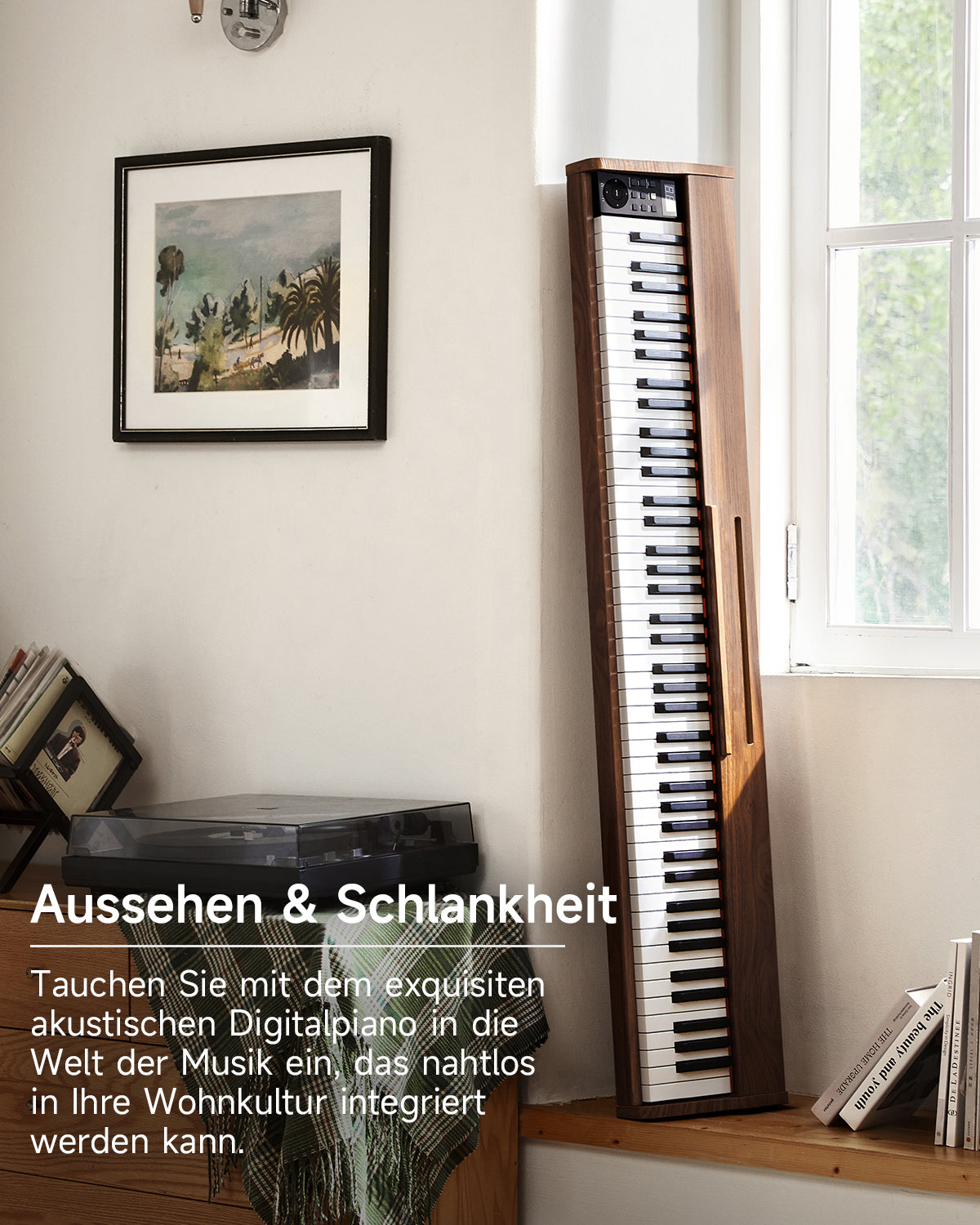 Donner DEP-1S Tastatur im Holzstil Digitalpiano-Antikbraun##