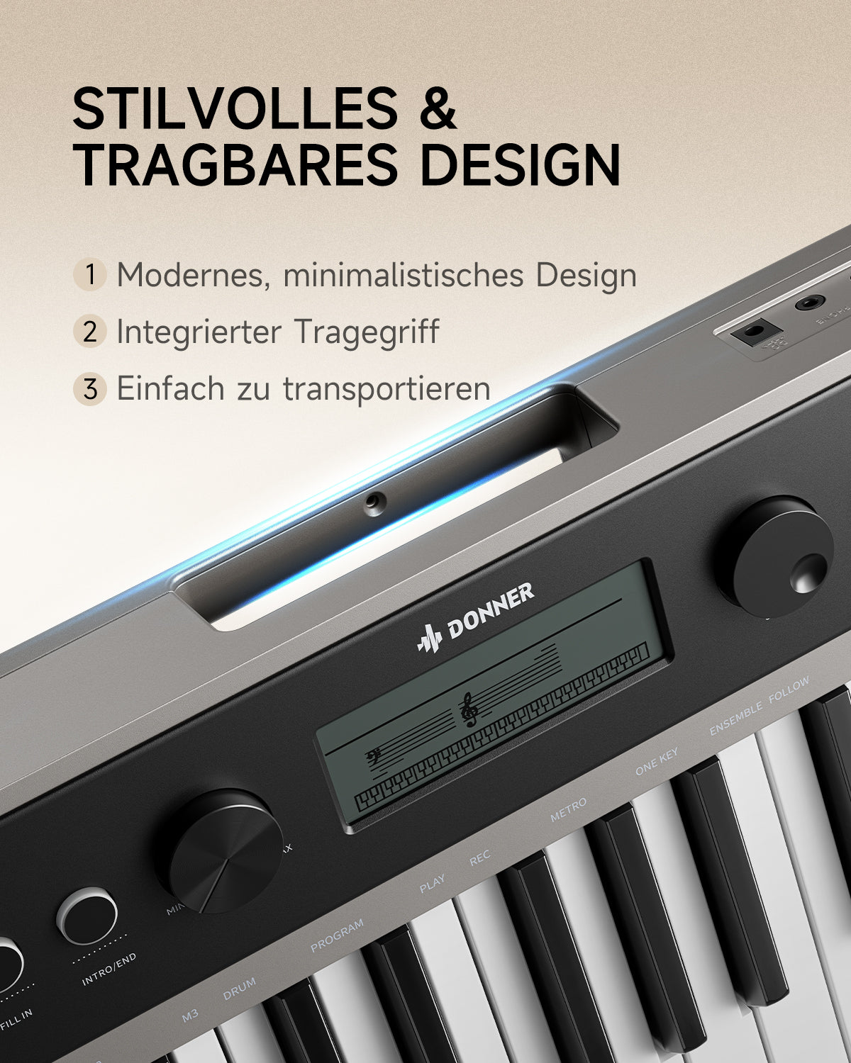 Donner SD-15 Elektronisches Keyboard mit 61 Tasten-Kombination##