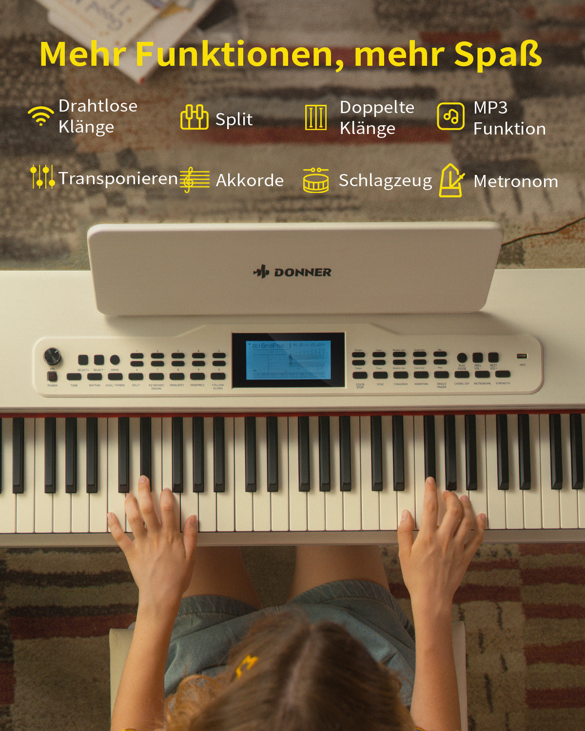 Donner DDP-95 Gewichtete Tastatur Digital Piano