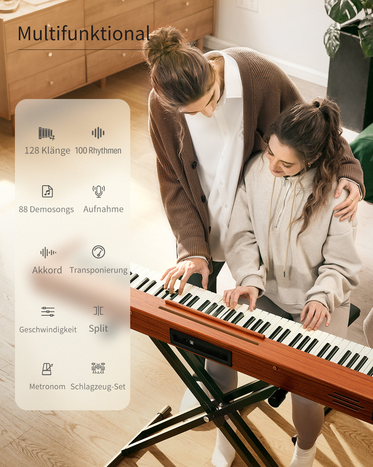 Donner DEP-1S Tastatur im Holzstil Digitalpiano