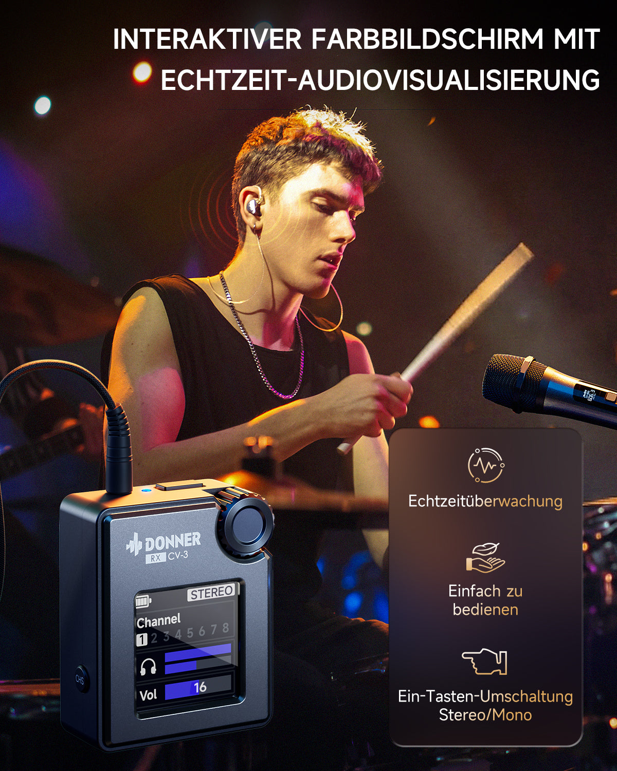 Donner CV-3 Kabelloses In-Ear-Monitor System