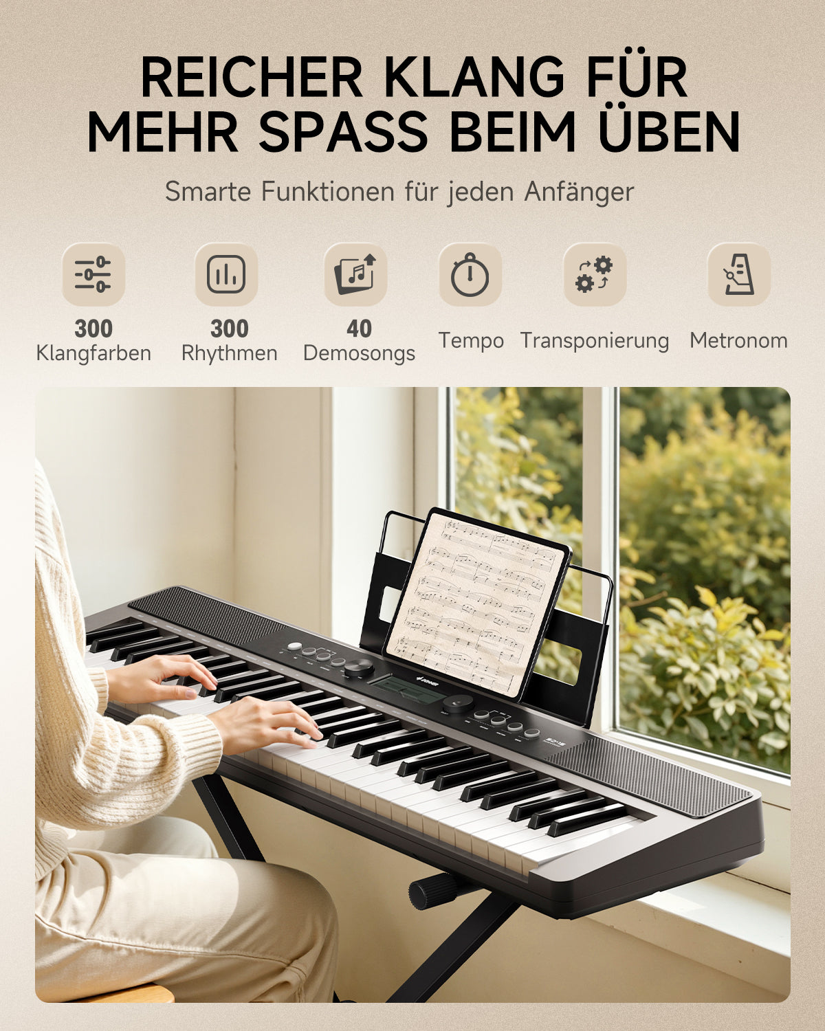 Donner SD-15 Elektronisches Keyboard mit 61 Tasten-Kombination##