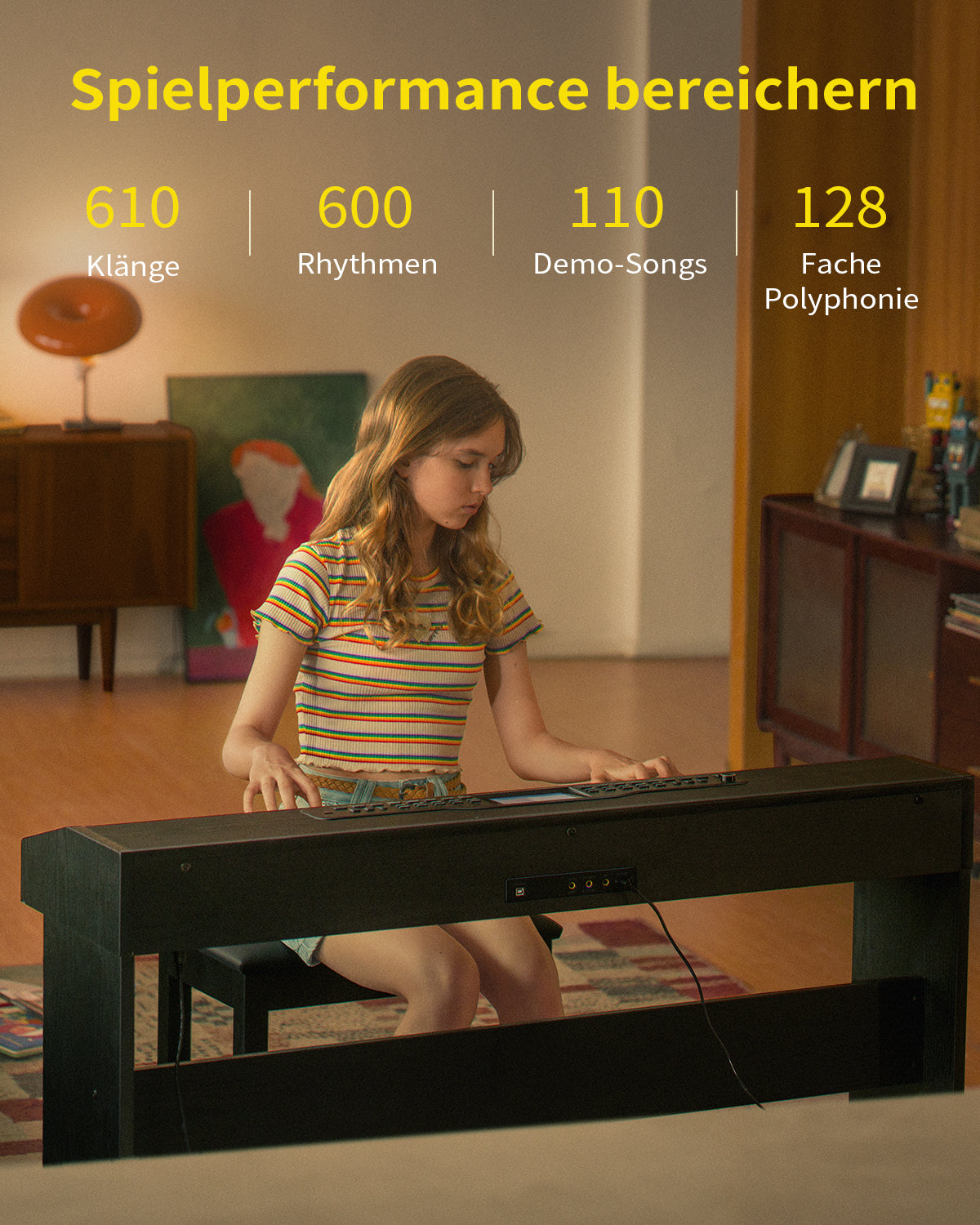 Donner DDP-95 Gewichtete Tastatur Digital Piano-Schwarz##