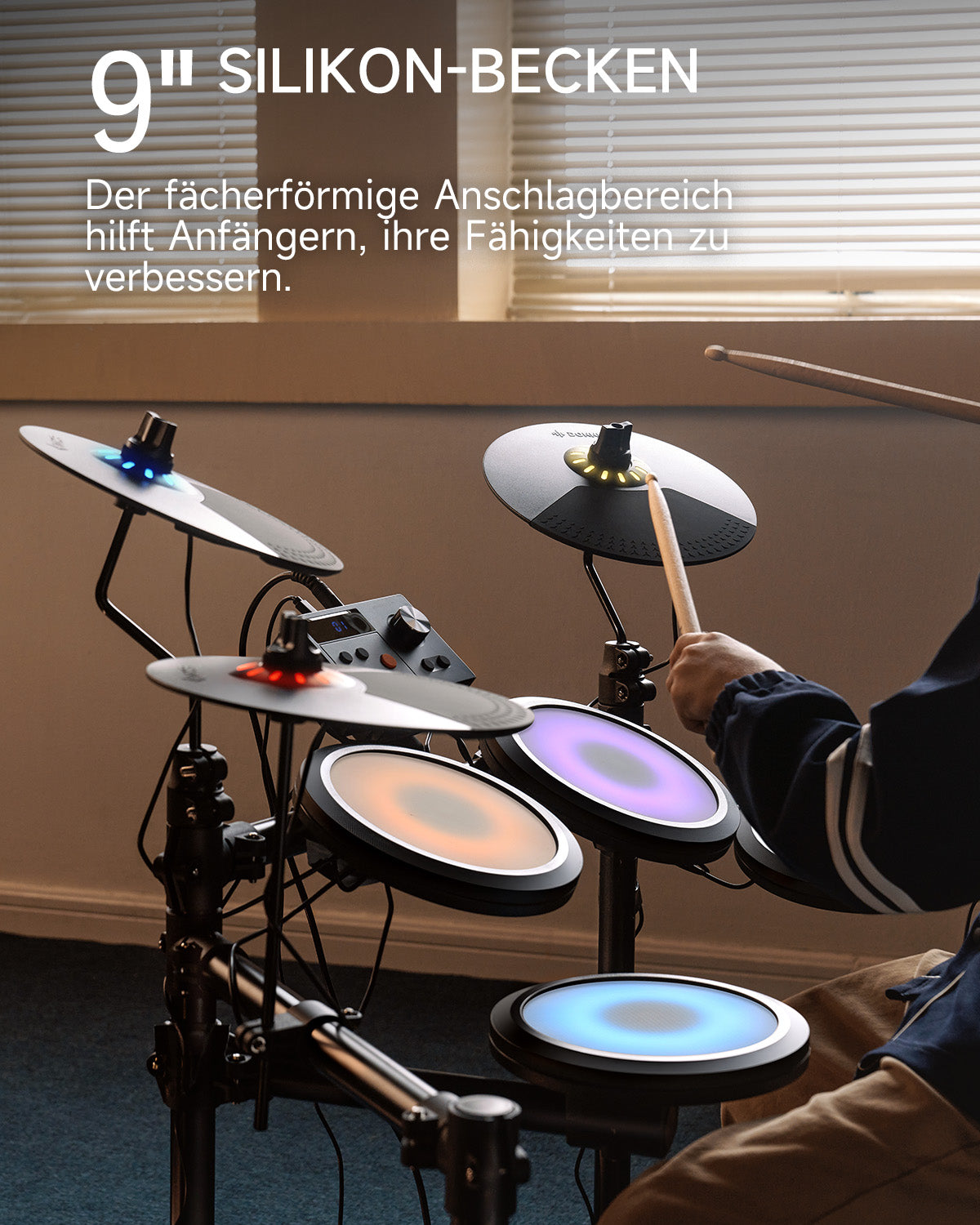 Donner DED-70L Elektronisches Schlagzeug mit LED-Licht