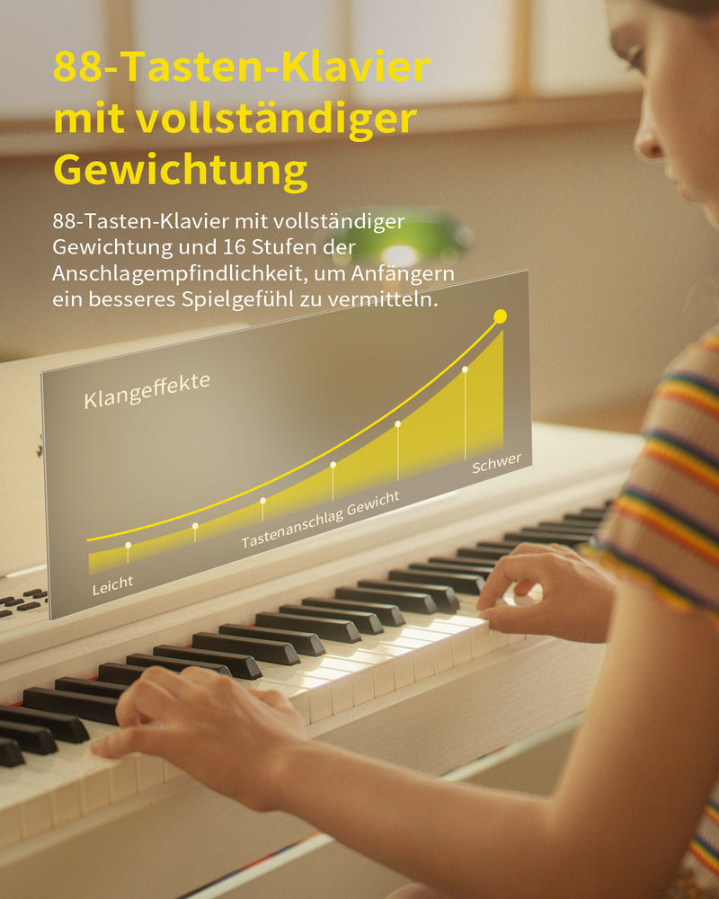 DDP-95 Digitalpiano 88 Tasten gewichtete Tastatur weiß