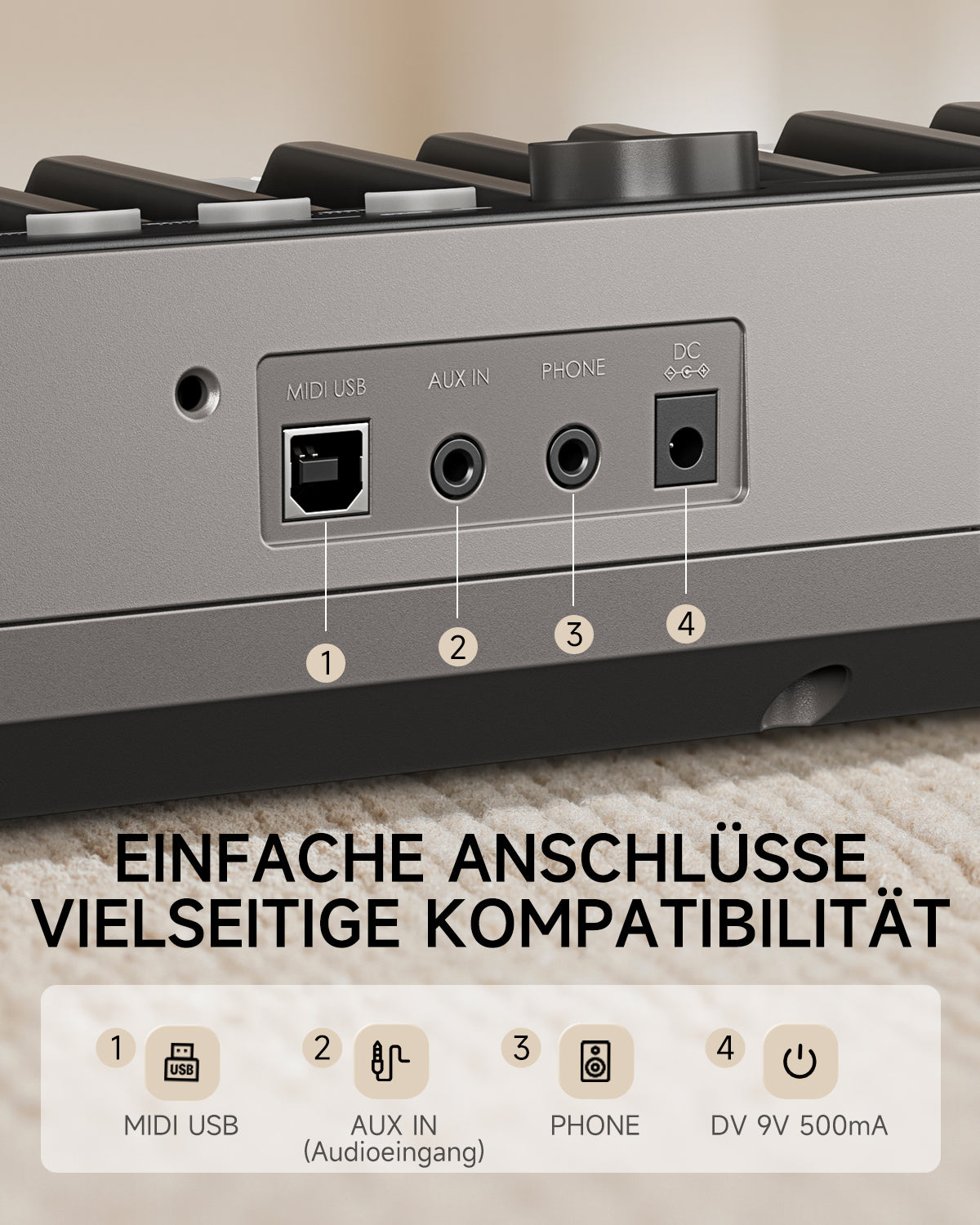 Donner SD-15 Elektronisches Keyboard mit 61 Tasten-Kombination##