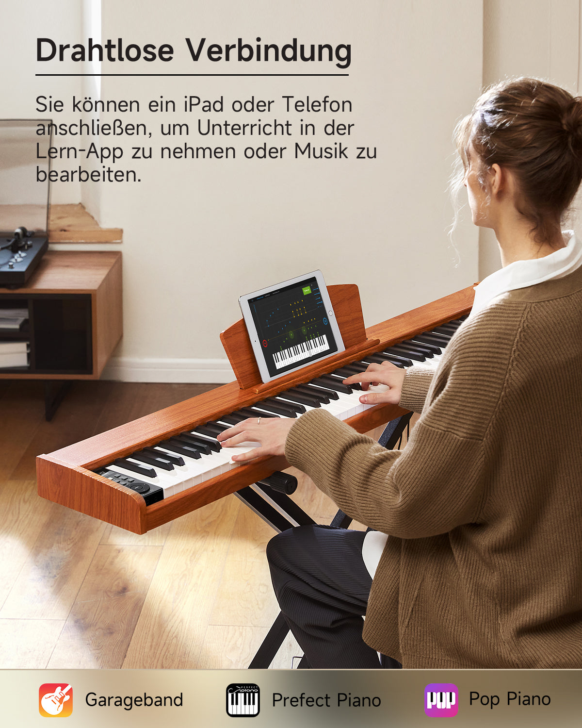 Donner DEP-1S Tastatur im Holzstil Digitalpiano-Naturholzfarbe【Neue Version】##