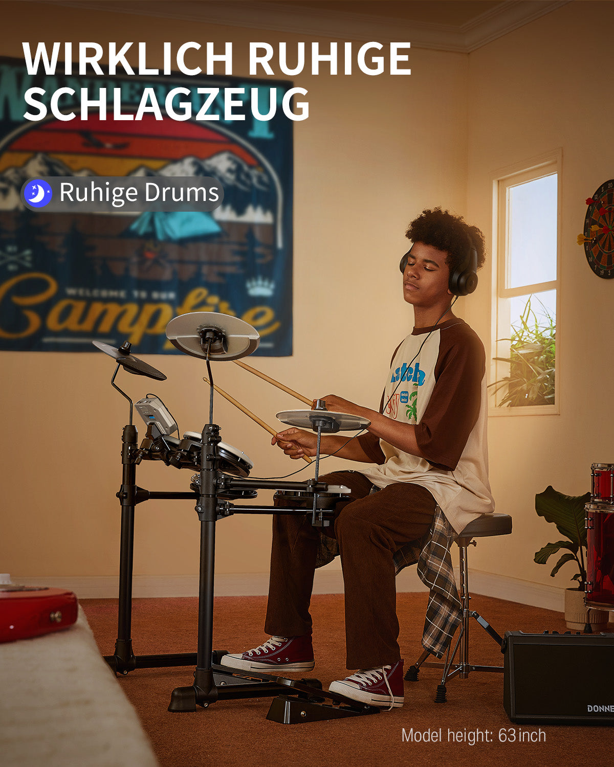 Donner DED-80 Elektronisches Schlagzeug Set-Weiß##