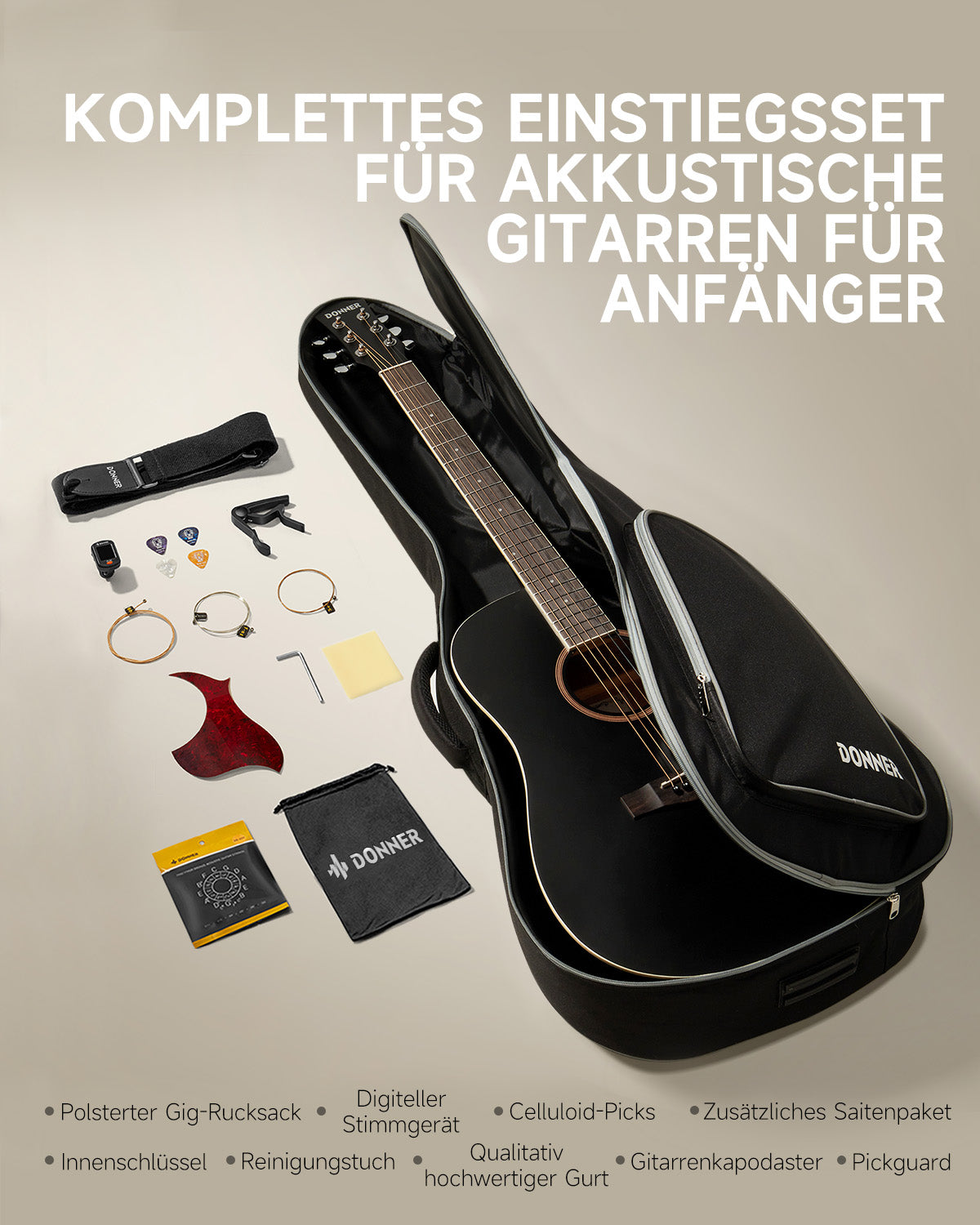 Donner DAG-1CB Lernfreundlich E-Gitarre
