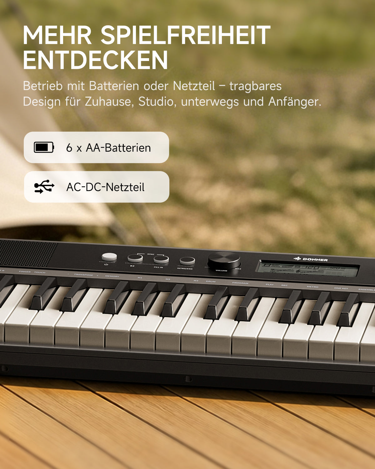 Donner SD-15 Elektronisches Keyboard mit 61 Tasten-Kombination##