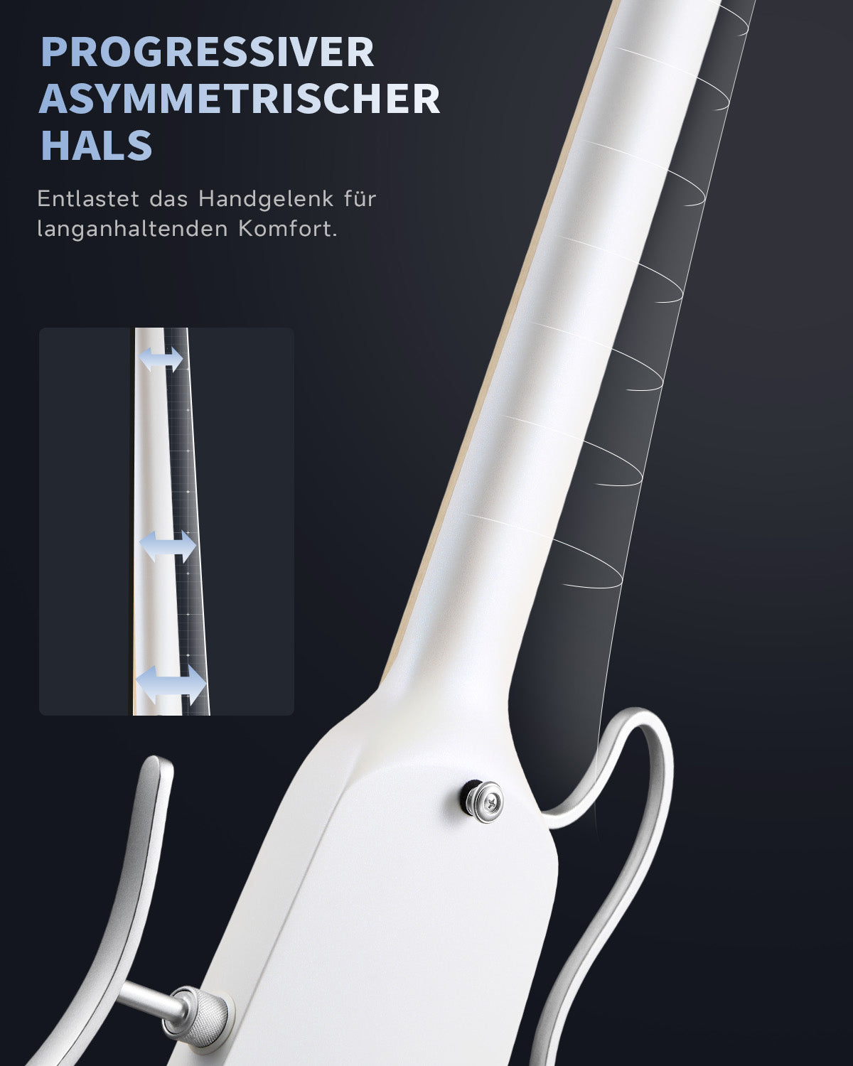 Donner HUSH™ X Kopflose Bauweise E‑Gitarre-Weiß##