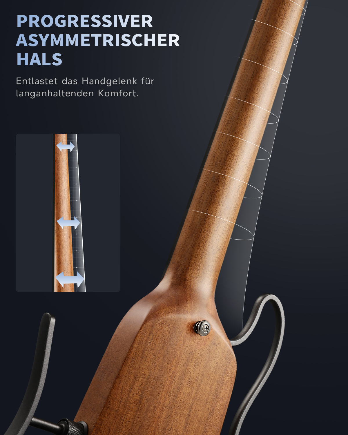 Donner HUSH™ X Kopflose Bauweise E‑Gitarre-Natürlich##