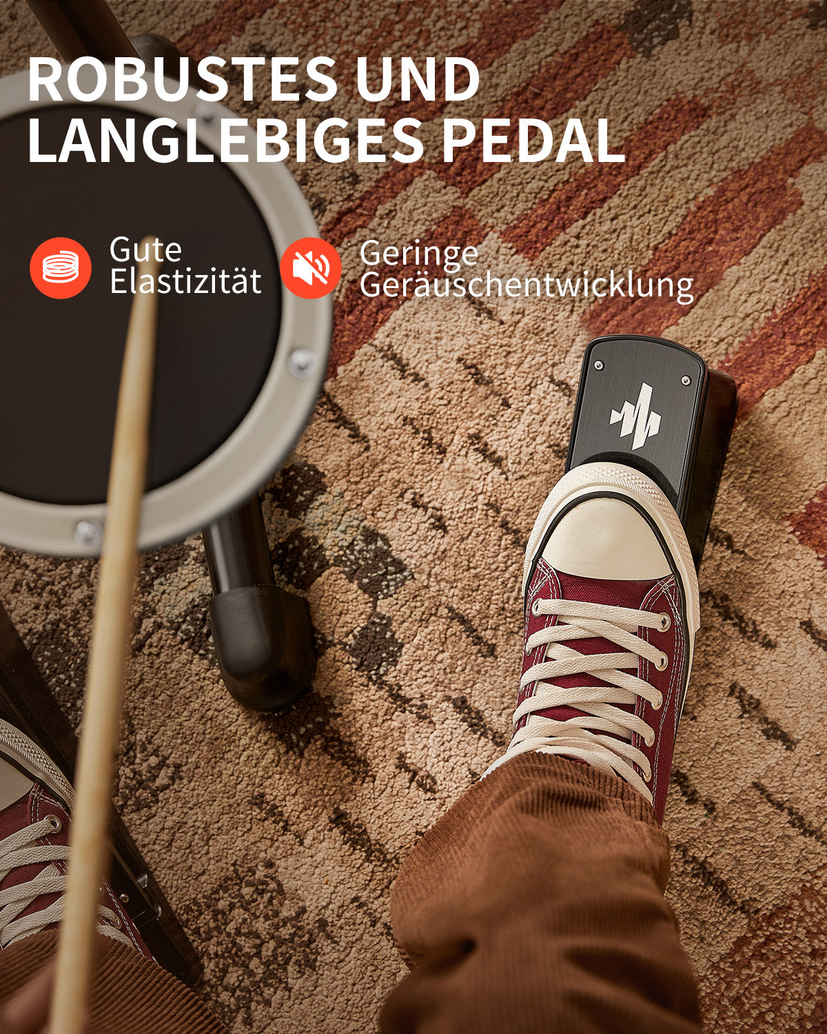 Donner DED-80 5 Drum 3 Cymbal E-Drum Set Weiß