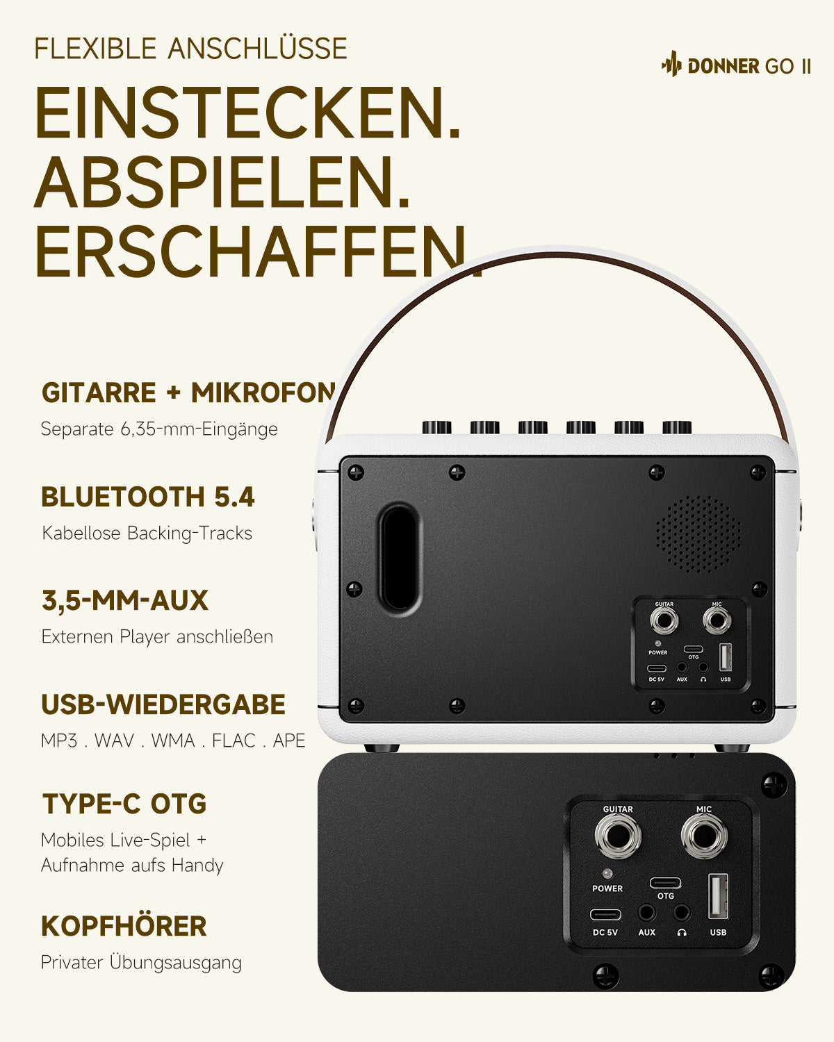Donner Go E-Gitarrenverstärker-Donner Go II【Weiß】##