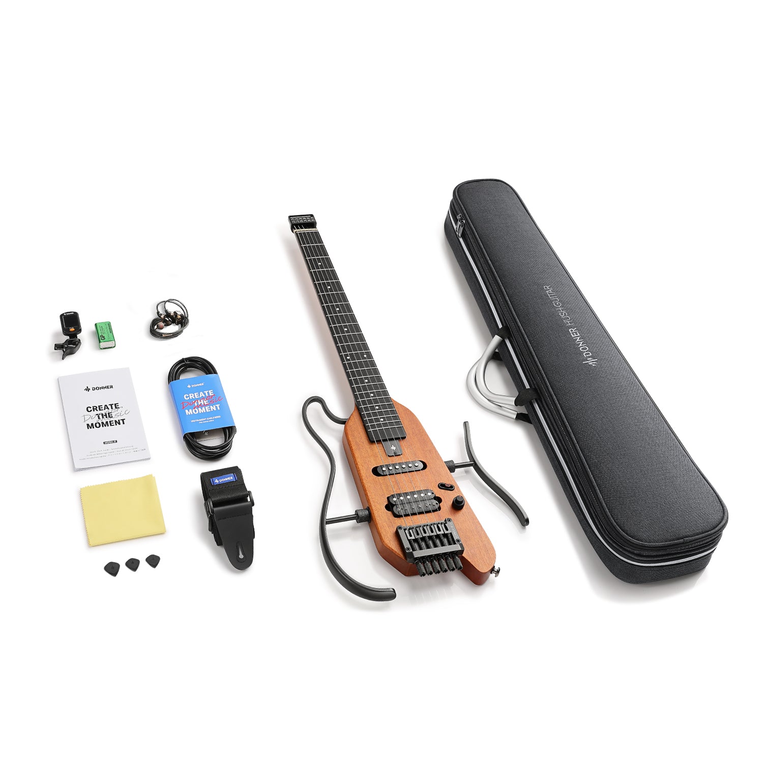 Donner HUSH™ X Kopflose Bauweise E‑Gitarre-Natürlich【Offene Kiste】##