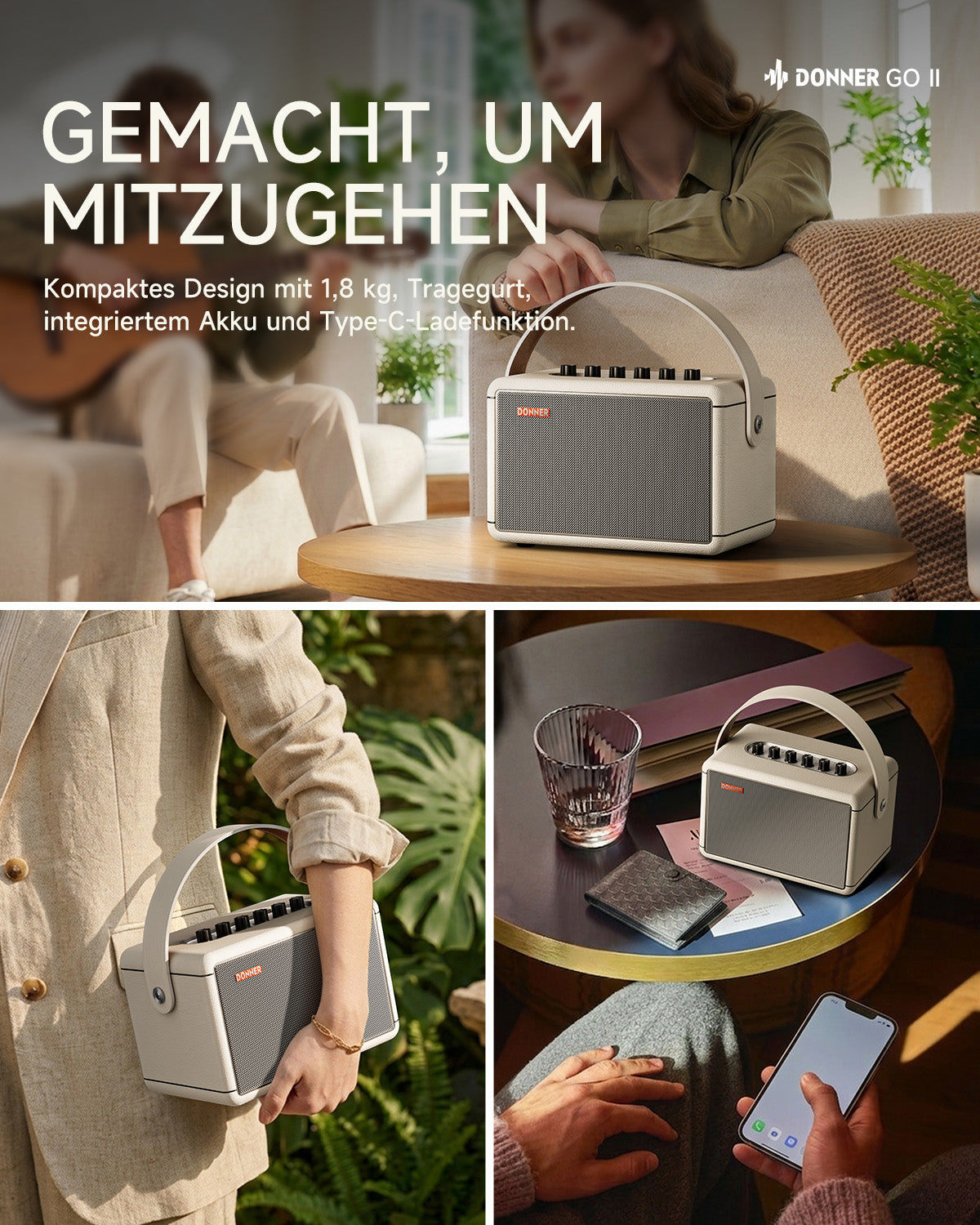 Donner Go E-Gitarrenverstärker-Donner Go II【Weiß】##