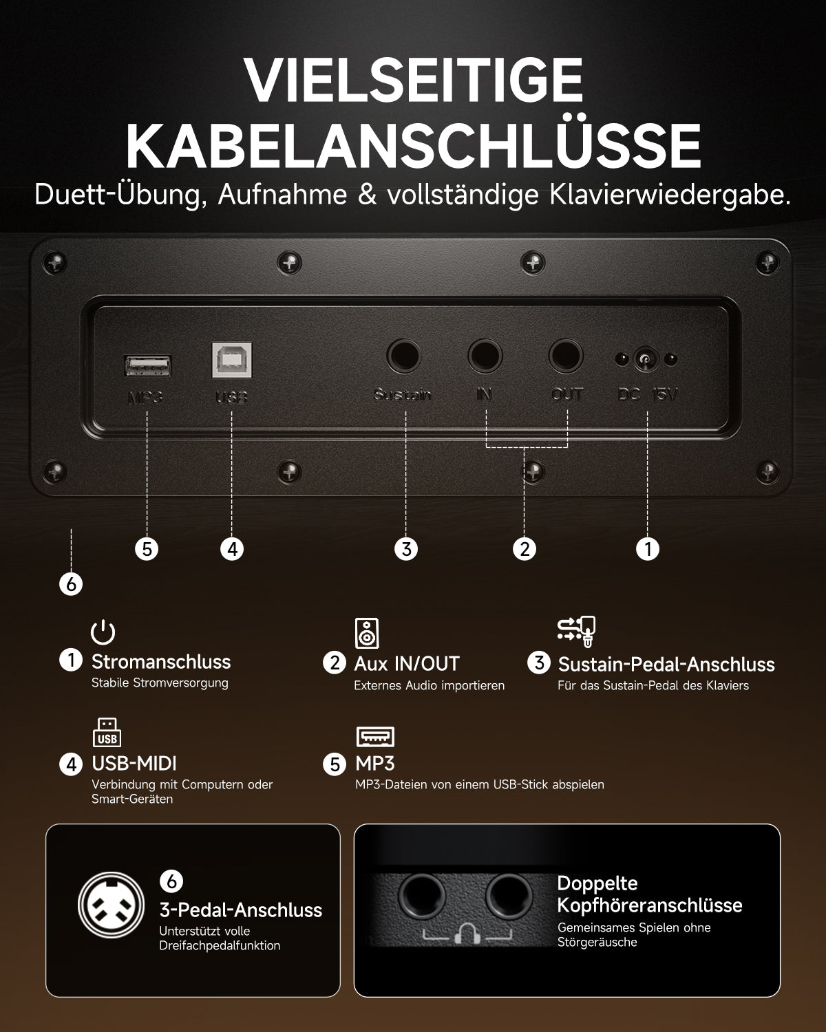 Donner DGP-100 Leichtes Digitalpiano im Flügel-Design